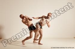 Underwear Martial art Man - Man White Moving poses Athletic Short Blond Dynamic poses Academic